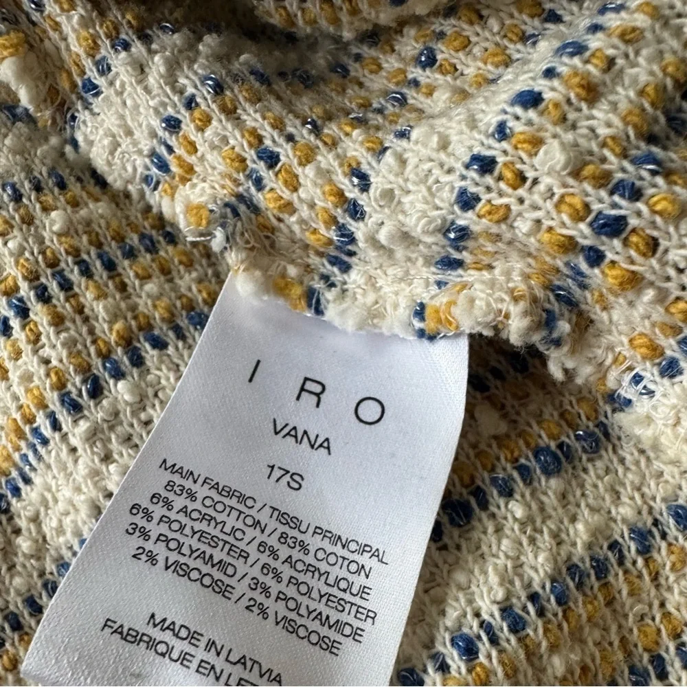 IRO Vana Off the Shoulder Striped Knit Jacket